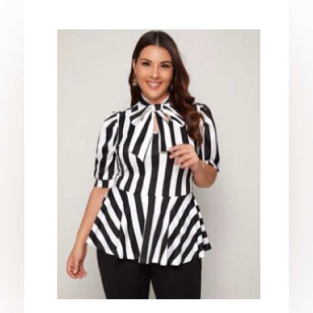 Striped Bow Blouse